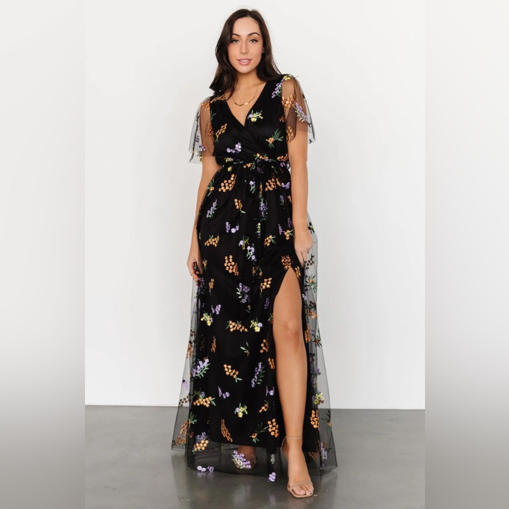 Baltic Born Marseille Embossed Maxi Dress - Size Small